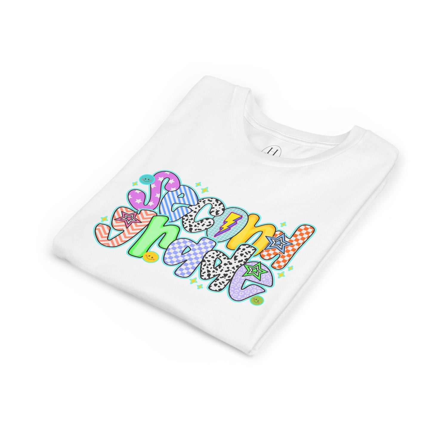 2nd Grade Back To School Doodle Font Youth Tee