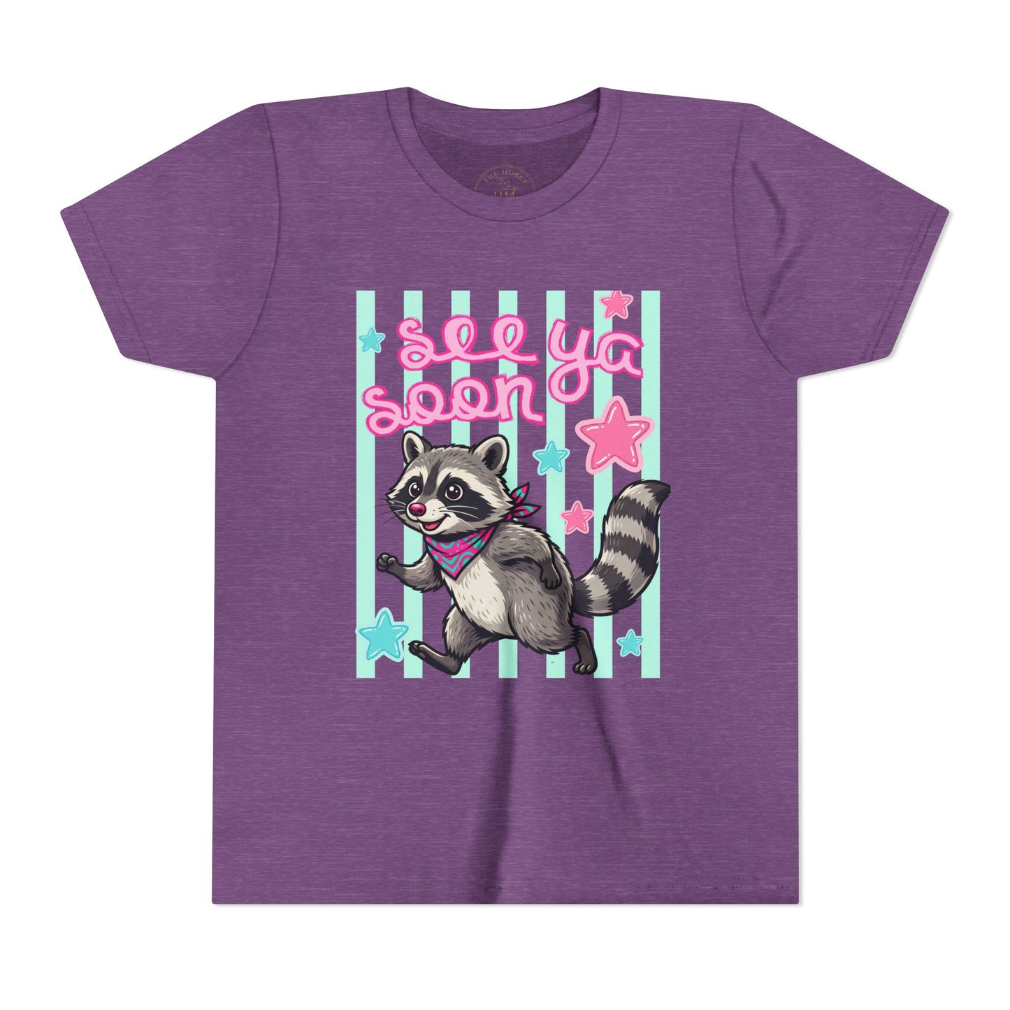 See Ya Soon Raccoon Youth Tee — Cute Cartoon Raccoon Kid Shirt