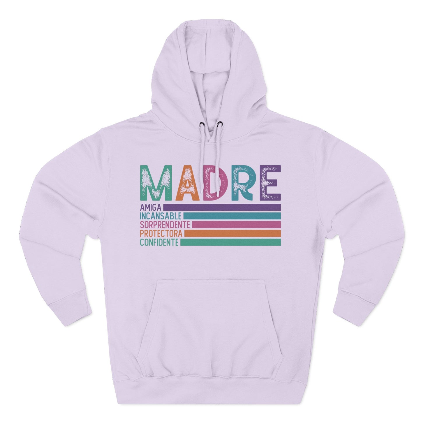 Madre Graphic Hoodie — Colorful Spanish Mother Tribute (Amiga, Protectora, Confidente)