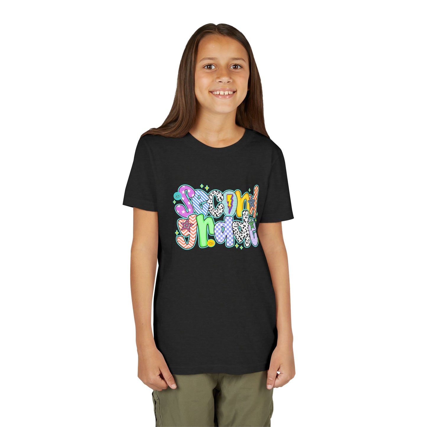 2nd Grade Back To School Doodle Font Youth Tee