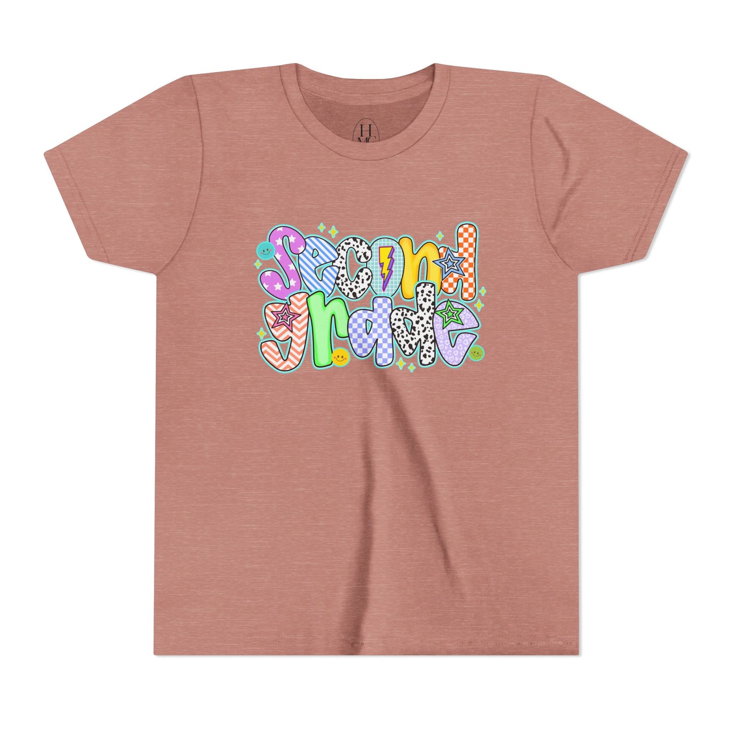 2nd Grade Back To School Doodle Font Youth Tee