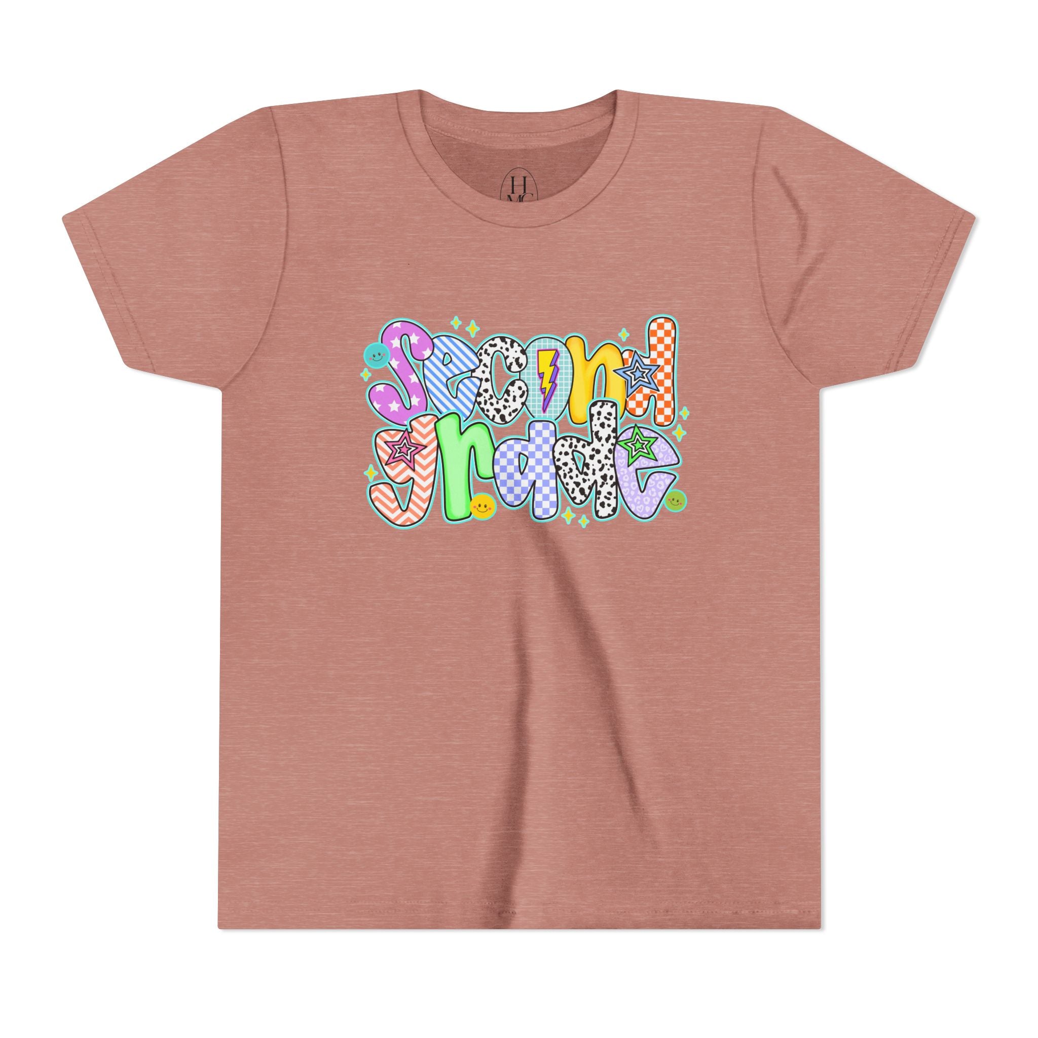 2nd Grade Back To School Doodle Font Youth Tee