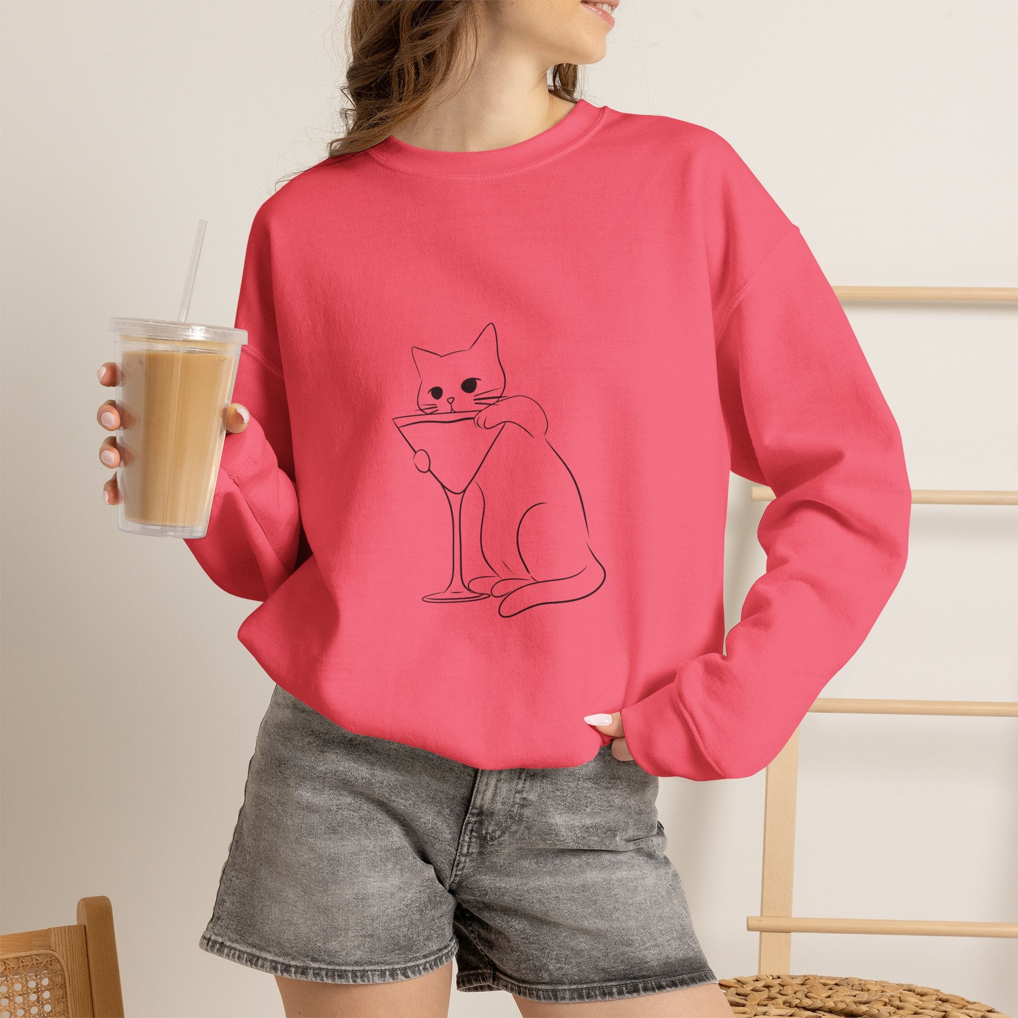 Cat Minimalist Crewneck Sweatshirt