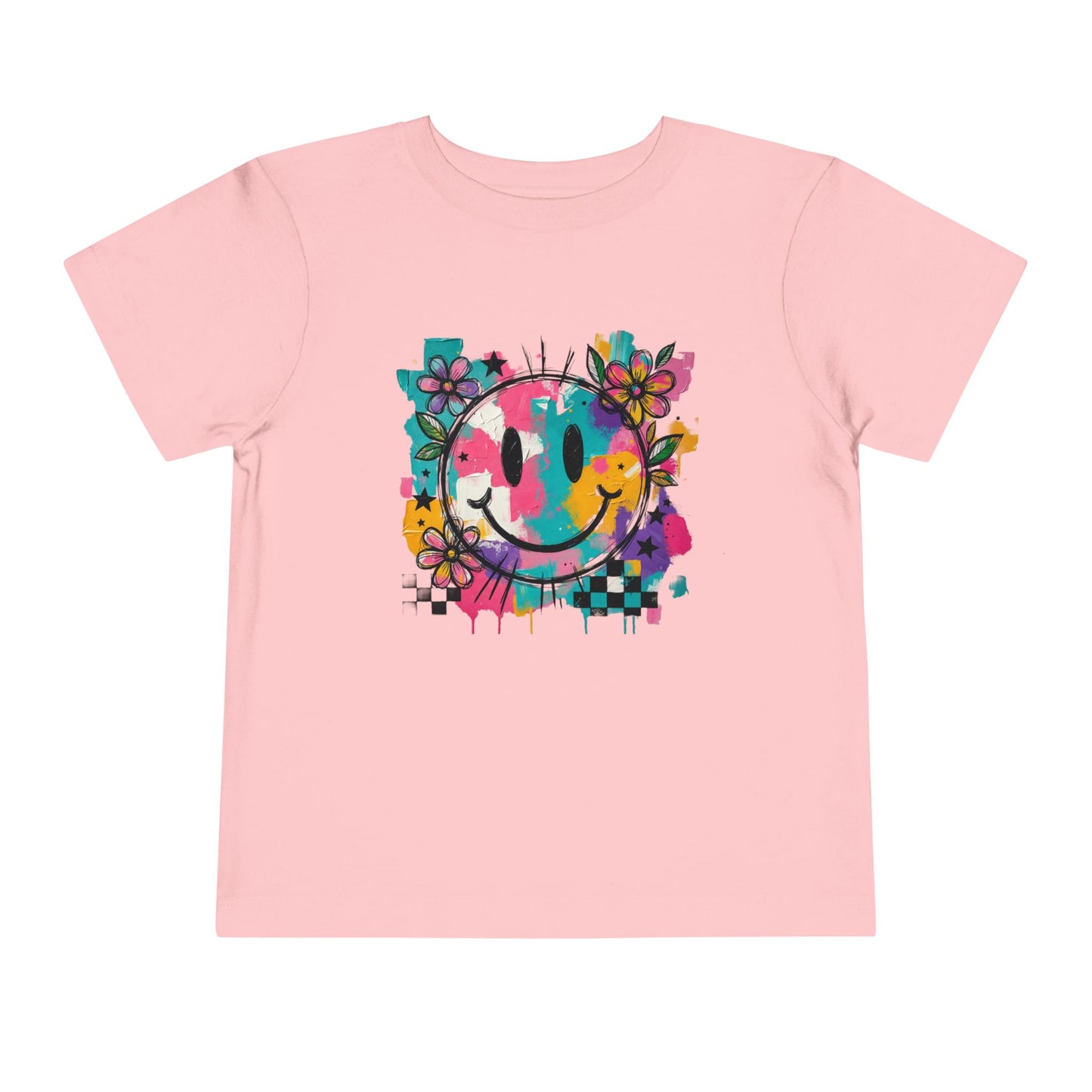 Toddler Tee — Colorful Graffiti Smile Flower Graphic