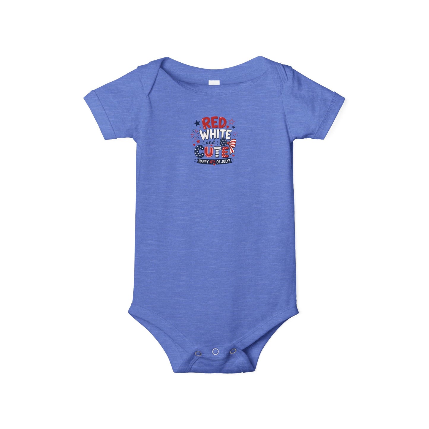 Red White and Cute 4th of July Baby Onesie