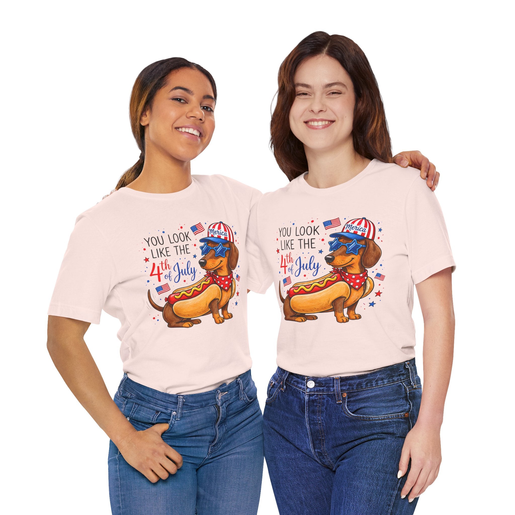 You Look Like the 4th of July' Patriotic Hot Dog graphic Tee