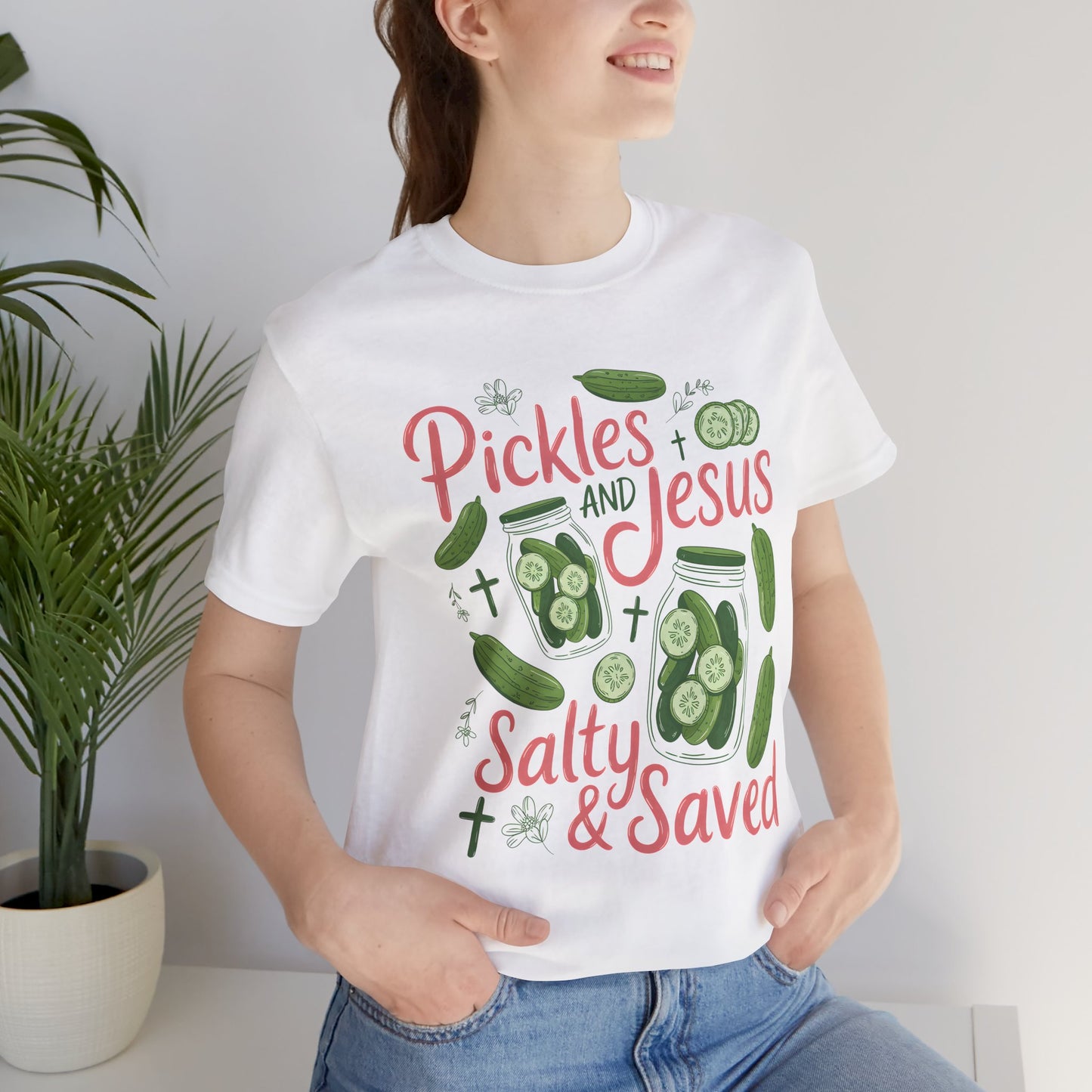 Pickles and Jesus Salty & Saved T-Shirt