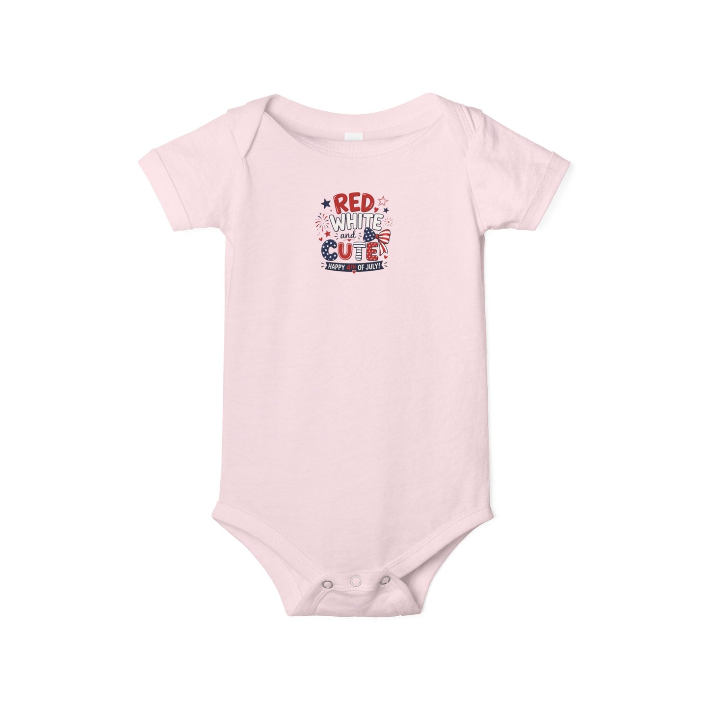 Red White and Cute 4th of July Baby Onesie