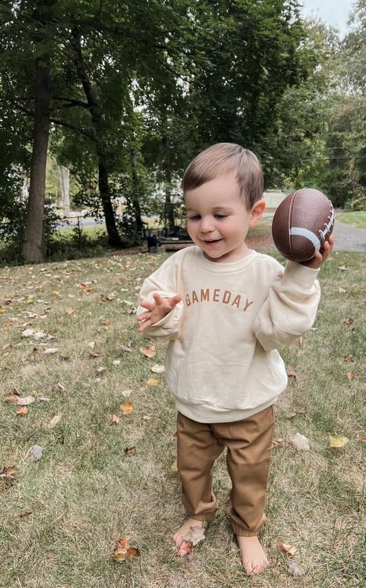 Cream ‘Gameday’ Crewneck Sweatshirt Toddler