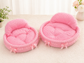 Pink Plush Princess Pet Bed for Small Pets