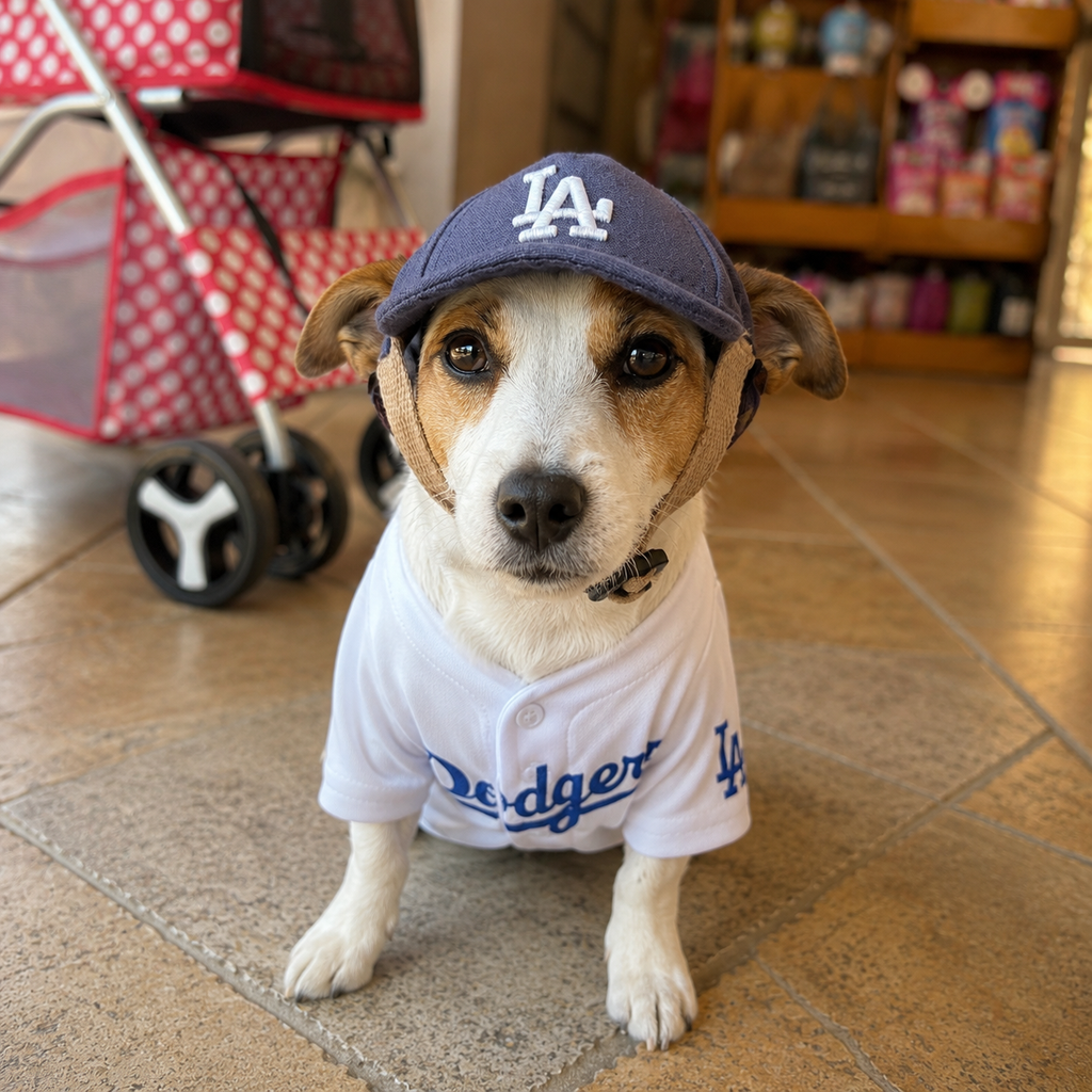 Cute Pet Baseball Cap with Ear Holes – Adjustable Dog Hat for Small Dogs & Cats