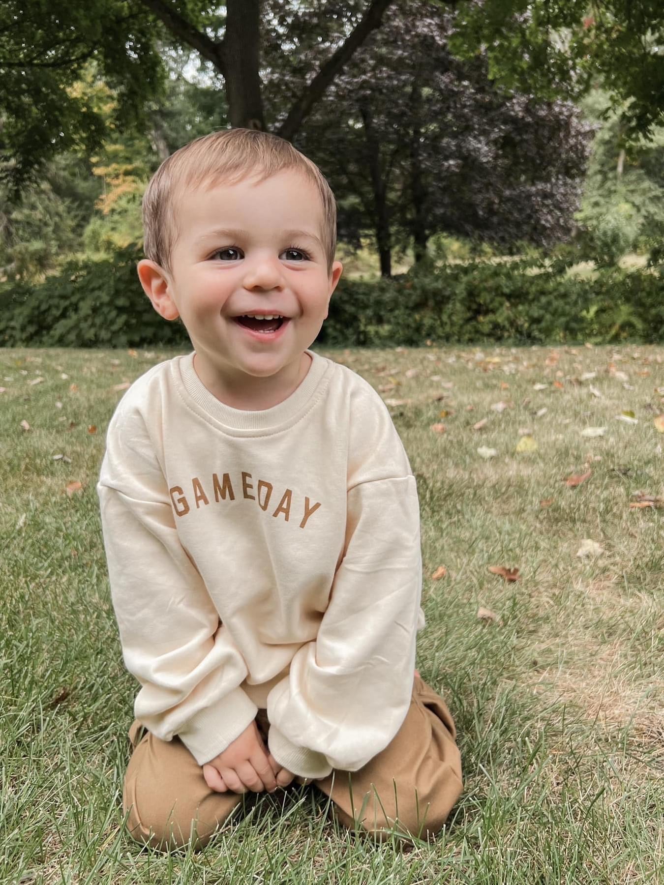 Cream ‘Gameday’ Crewneck Sweatshirt Toddler