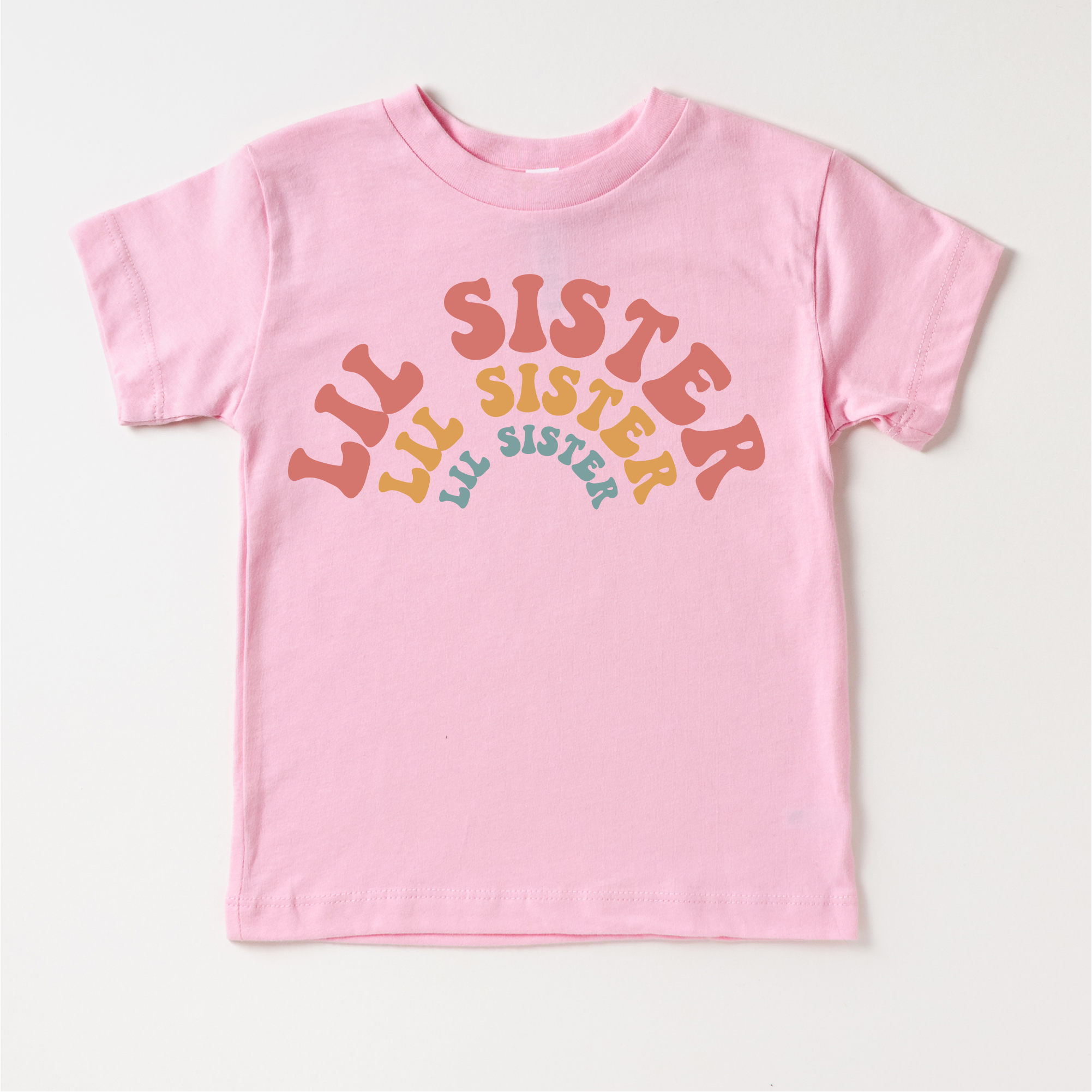 Retro Lil Sis Sister Siblings Family Shirt - Sister Tee