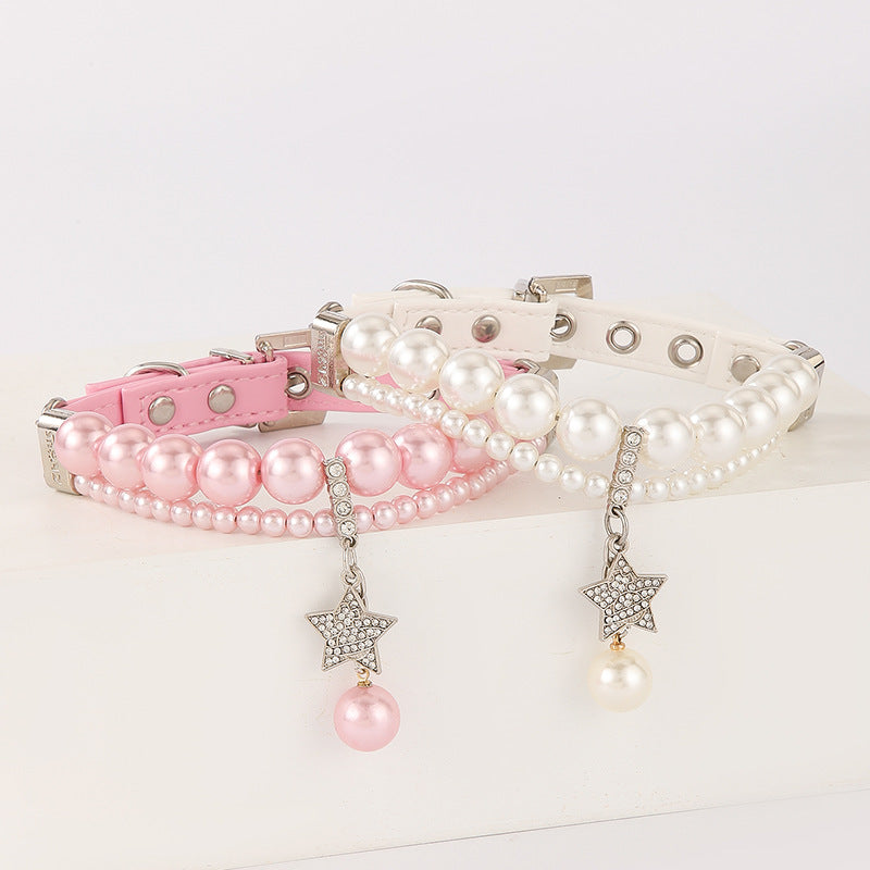 Boutique Pearl Pet Collar and Leash Set – Elegant & Lightweight