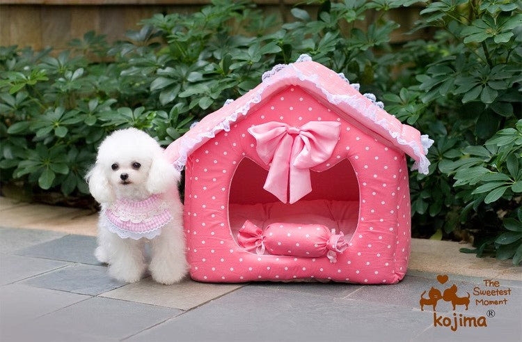 Pink Dot Lace Princess Dog House