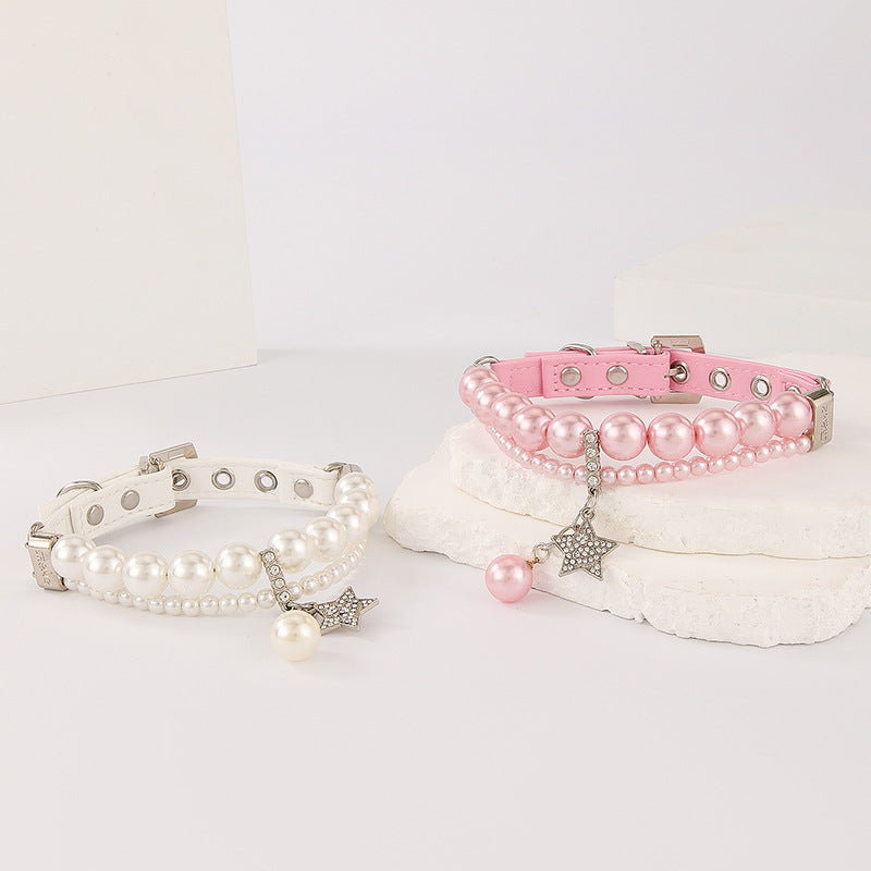 Boutique Pearl Pet Collar and Leash Set – Elegant & Lightweight