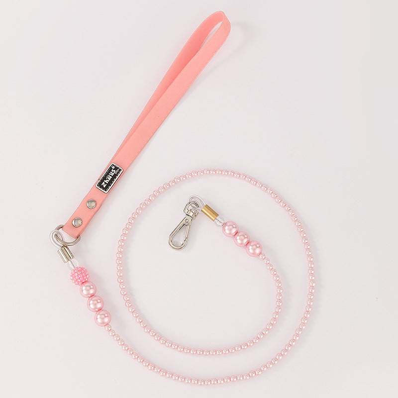 Boutique Pearl Pet Collar and Leash Set – Elegant & Lightweight