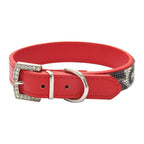Rhinestone Leopard PU Dog Collar
