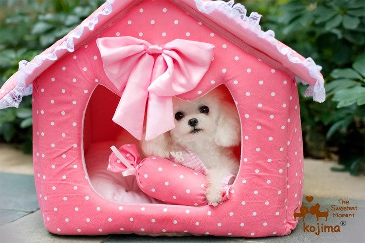 Pink Dot Lace Princess Dog House