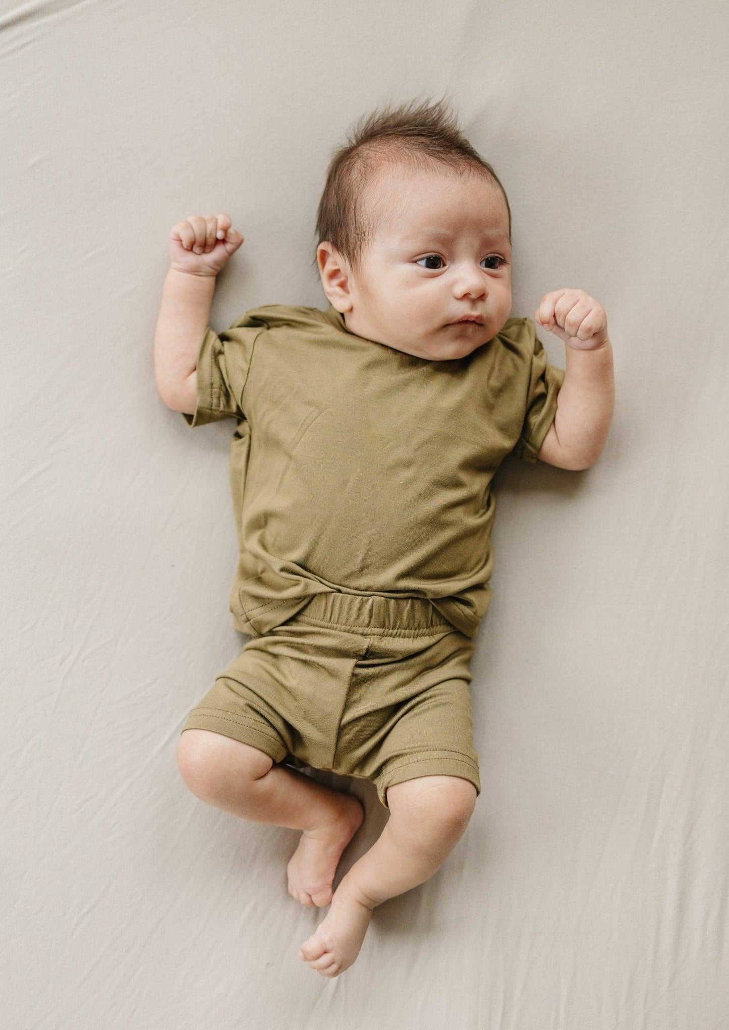 Bamboo Tee & Bike Shorts For Baby and Toddler- sold as separates