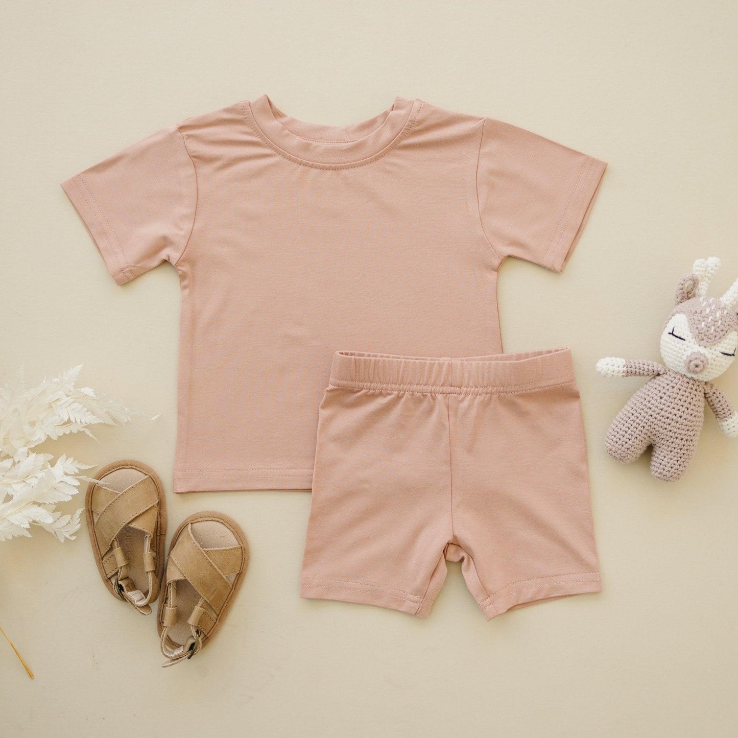 Bamboo Tee & Bike Shorts For Baby and Toddler- sold as separates