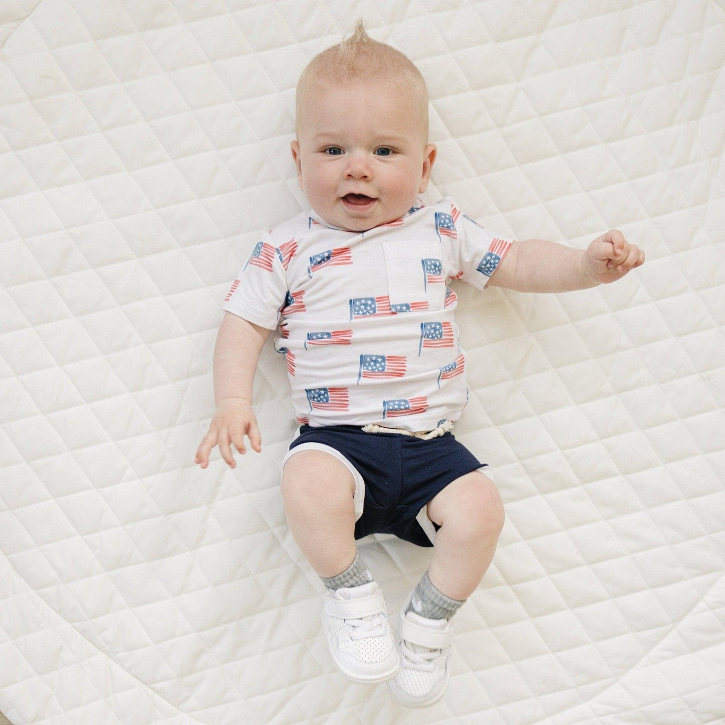 Navy Blue Bamboo Baby Track Shorts