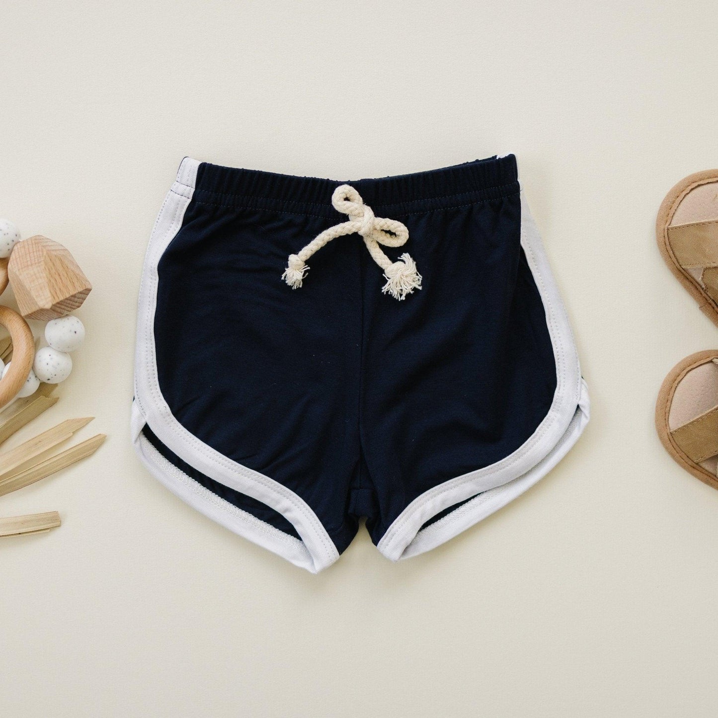 Navy Blue Bamboo Baby Track Shorts