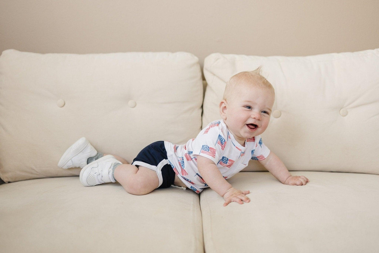 Navy Blue Bamboo Baby Track Shorts