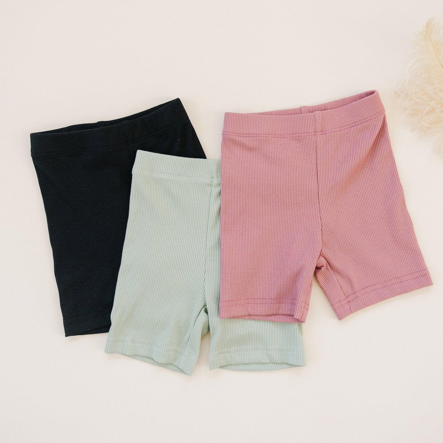 Ribbed Bamboo Baby & Kids Bike Shorts